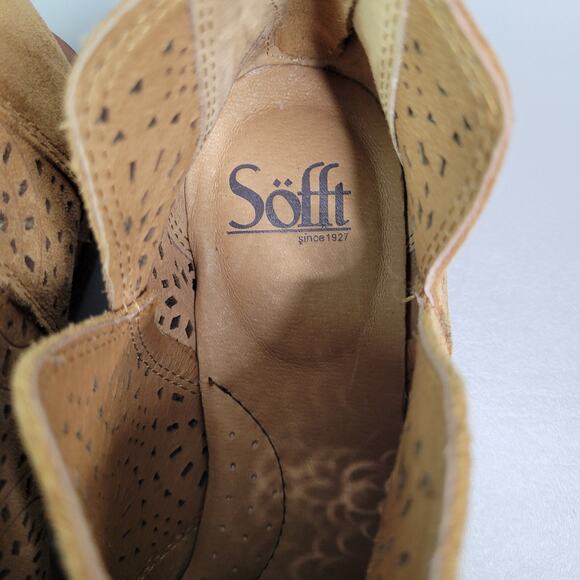 Sofft Women’s Barrosa Sunset Orange Suede Ankle Bootie Size 8.5M - Picture 6 of 8